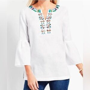 Embroidered White Women's Top